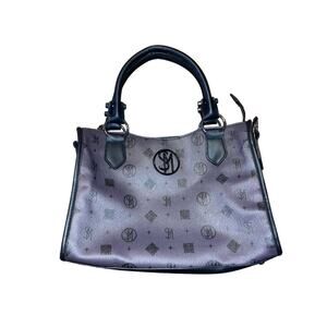 Steve Madden Gilda Satchel Monogram Black Handbag Purse 90s Y2K